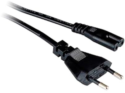 Zenitech - Cordon d'alimentation pour Rasoirs et Radios - 2X 0,75mm² - 2P - 2,5A - 500W - Compatible Appareils Électriques - Remplacement Facile et Sûr - Noir - 1,5m