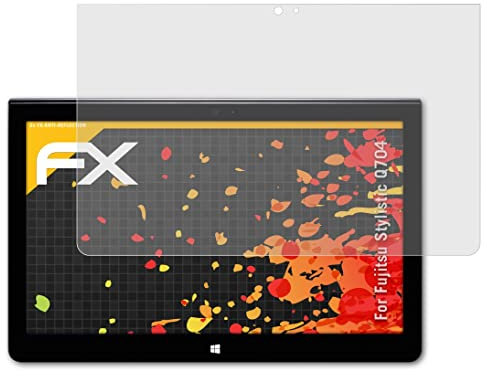 atFoliX Panzerfolie kompatibel mit Fujitsu Stylistic Q704 Schutzfolie, entspiegelnde und stoßdämpfende FX Folie (2X)