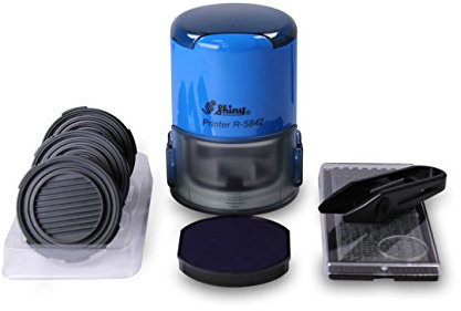 Personalisierbares rundes Stempel-Set Shiny R-5842 zum Selbstsetzen - inkl. 328 Zeichen und 3 Stempeldesigns Ø 42 mm