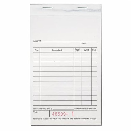 RNK Kassenblock, neutral, 10x15 cm, durchschreibend (20 Blöcke Spar-Pack)