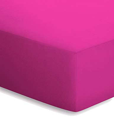 Schlafgut KIDS Spannbetttuch Mako-Jersey Aloe Vera pink 60/120, 50041001576