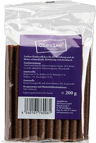 Chewies Rinderröllchen für Hunde - 200 g - weiche Kaustangen - Kaurollen mit Rind - Hundeleckerli fürs Training