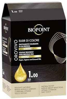 Biopoint Orovivo - Elisir di Colore, Set Tinta Capelli in Olio Senza Ammoniaca, Azione Nutriente e Illuminante, Dona un Colore Intenso e Brillante, 142 ml