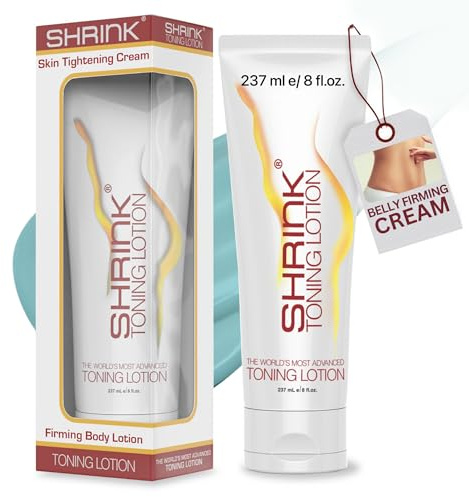 Shrink Toning Lotion - Heat Activated Cellulite Cream and Firming Body Lotion for Loose Skin for Stomach, Tummy, and Body with Vitamin E and Caffeine