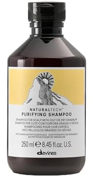 Davines Naturaltech Purifying Shampoo, Clarifying & Anti-Dandruff for Dandruff (Oily or Dry) - With Dandelion Phytoceuticals - Cleanser for Scalp with Dandruff, 8.45 Fl Oz