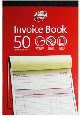 1 x PUKKA PAD DUPLICATE INVOICE BOOK WITH CARBON SHEETS DU5842 (137 x 203mm)