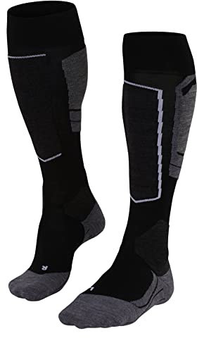 FALKE Damen Skisocken SK4 Advanced W Kh Wolle Funktionsmaterial warm dünn 1 Paar, Schwarz Black-Mix 3010-O, 37-38