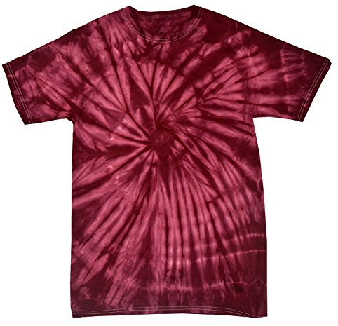 Colortone 100% Cotton Spider Tie Dye T-Shirt for Women and Men, X-Large, Spider Burgundy