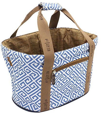 F|23, Einkaufskorb, SHOPPERS'DELIGHT, Intregrierte Schutzabdeckung, Polyester, 42 x 27 x 26 cm, ca. 20 Liter, blau/weiß, 84110-5