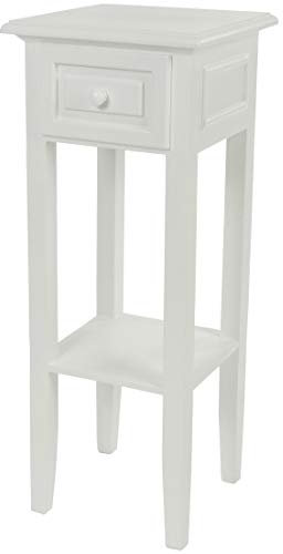 MyFlair Telefontische, MDF, Paulownia, Weiß, 25 x 25 x 67 cm 108021