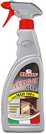 Fuliggi Stop, Schiuma Disincrostante Vetri Interni Camini e Stufe, Pulisce Fuliggine, Rapido, Senza Strofinare, Vetri Neri, Prodotto Plastic Circular,750ml