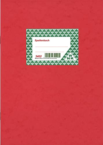 RNKVERLAG 3402 - Spaltenbuch mit 2 Spalten, 60 Seiten, DIN A4, rot/grau liniert, 1 Stück