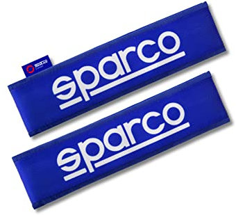 Sparco Set di 2 Cuscinetti per Cinture SPC in Poliestere Blu universali