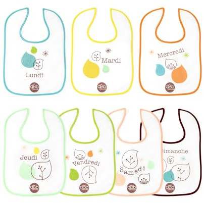 dBb Remond Lot de 7 Bavoirs Bébé, Bavoirs Naissance en coton doux absorbant