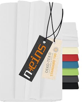 npluseins Laken ohne Gummizug - 100% Baumwolle - ca. 150 x 250 cm 701.887, weiß