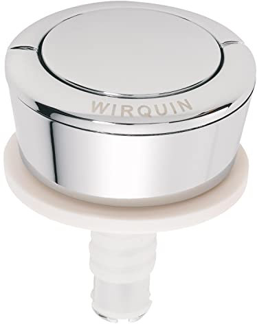 Wirquin 10724090 Bouton chasse d'eau wc simple chasse pour mécanisme Wirquin MP MD, chromé