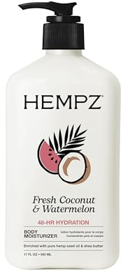 Hempz Body Lotion - Fresh Coconut & Watermelon Daily Moisturizing Cream, Shea Butter Body Moisturizer - Skin Care Products, Hemp Seed Oil - Large