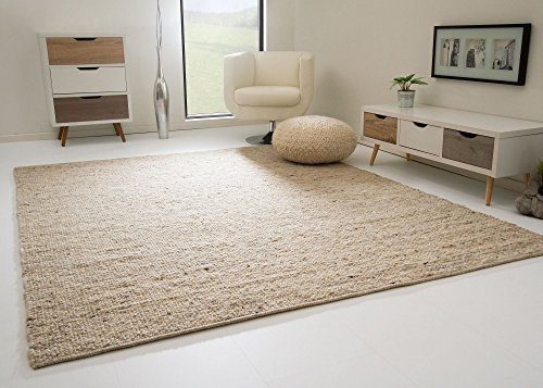 Steffensmeier Birgsau Handwebteppich - aus nachhaltiger, Deutscher Produktion - Natur dunkel, Größe: 250x250 cm