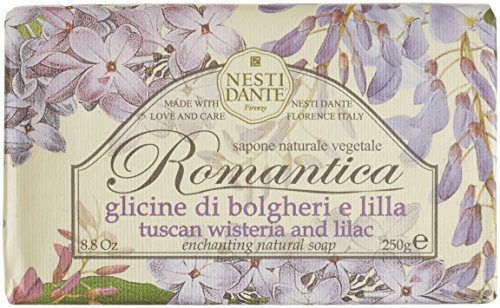 Nesti Dante Seife Romantica Tuscan (Duft Flieder und Wisteria, feste Seife, Handseife aus natürlichen Inhaltsstoffen, 250 g) 665101