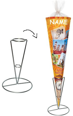 alles-meine.de GmbH großer Metall Ständer für ALLE Größen Schultüten/Zuckertüten - kein Verknicken der Spitze - Zuckertüten auch geeignet für Schulanfang Feier Metallständer Sc..