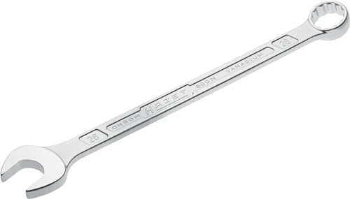 HAZET: Ring-Maulschlüssel 600N-26 verchromt I Ringschlüsselkopf 15 Grad abgewinkelt - Abtrieb: Außen Doppel-Sechskant, Schlüsselweite: 26 mm, Schaft mit extra stabilem HAZET Doppel-T-Profil