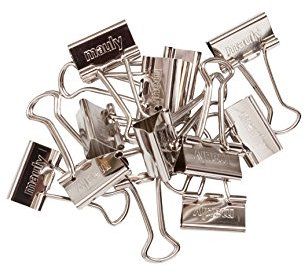 MAUL original mauly Klemmer (12 Stück) 19 mm | Befestigung mit 7 mm zum Klemmen von bis zu 70 Blatt Papier | vielseitig einsetzbar im Büro, als Küchen Gadgets und im Haushalt | Silber