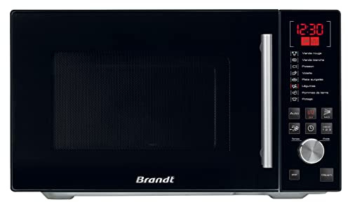 Brandt GE2607B - Micro-ondes pose-libre - 8 Autoprogrammes - Mode Décongélation - 26L - 900W - Gril : 1000W - Noir
