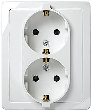 Simon F1591459030 Doble base enchufe blanco