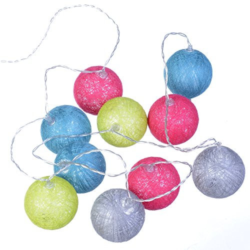ATMOSPHERA CREATEUR D'INTERIEUR Guirlande lumineuse 10 lampions Multicolore, Intérieur, LED, 1,70 m, 10 led, Multicolore, Festive, Batterie opérationnelle