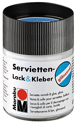 Marabu, 114205849, Vernice Lucida per decoupage, Trasparente, 50 ml Vernice e Adesivo Lucidi, 50 ml Trasparente