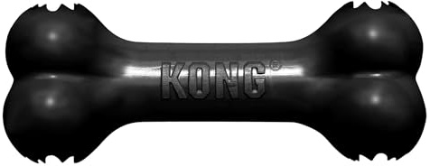 KONG Extreme Goodie Bone - Durable Natural Rubber Dog Bone for Power Chewers - For Medium Dogs, Black