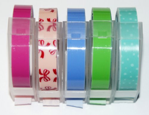 Motex 5 Variety Embossing Label Maker Tapes 9mm