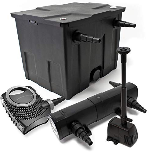 Set: Bio dammfilter 12000 l 36 W UVC dammklarare 80 W pump hoppbrunnspump
