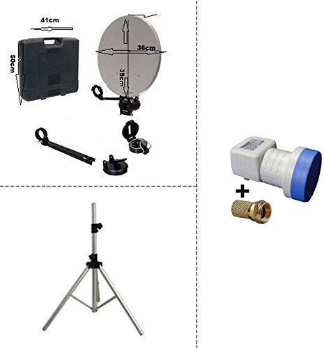 hd-line Trepied + Parabole Ideal pour Camping + lnb 0.1db