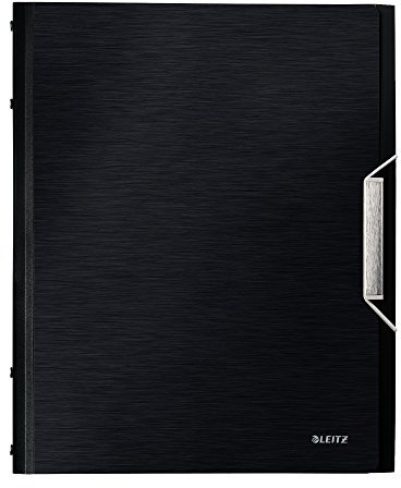 Leitz 39960094 Ordnungsmappe Style Ordnungsmappe Style, 12 Fächer, PP, satinschwarz