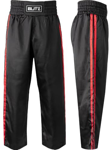 Blitz Classic Satin Contact Trousers - Black/Red - 6/190cm