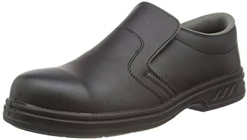 Portwest FW81 Water Resistant Steelite Slip On Safety Shoe S2 Black, 44