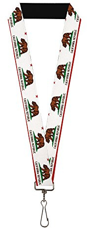 Buckle-Down Unisex-Erwachsene Lanyard Schlsselanhnger, California State Flag Weiß, Standard