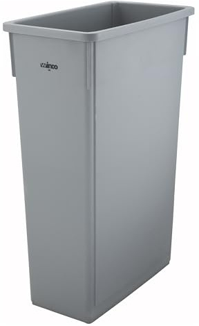 Winco PTC-23SG Slender Trash Can, 23-Gallon, Gray,Medium