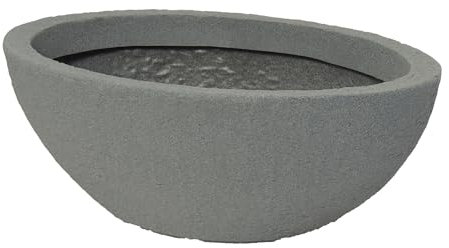 Geli Pflanzschale Stone oval aus Kunststoff Steinoptik, Farbe:betonfarbe, Länge:70 cm