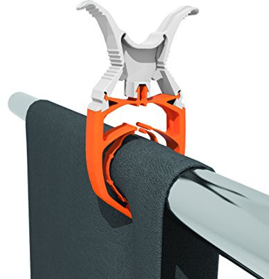 FIXCLIP - Molletta a prova di tempesta e bloccabile, mantiene i vostri asciugamani a bordo – per barche – Bowrails – Lifelines – sedia da spiaggia – confezione da 6 (Orange)