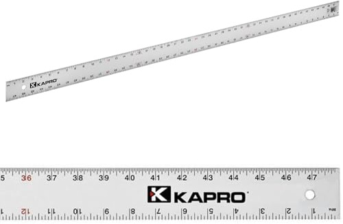Kapro - 308 Straight Edge Ruler - â
â and 1/16â Increments - Contractor Grade - With Wear Resistant Printing - For Carpentry, Drywall, Drafting - Anodized Aluminum - 48 Inch