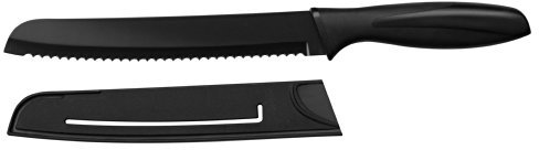 Premier Housewares 0907076 Bread Knife with Non-Stick TPR Blade - Black