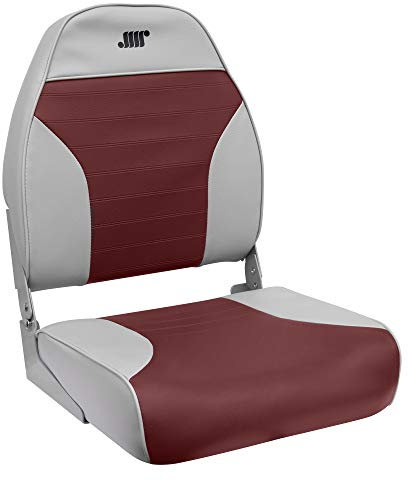 Wise 8WD588PLS-661 Standard High Back Boat Seat, Grey/Red