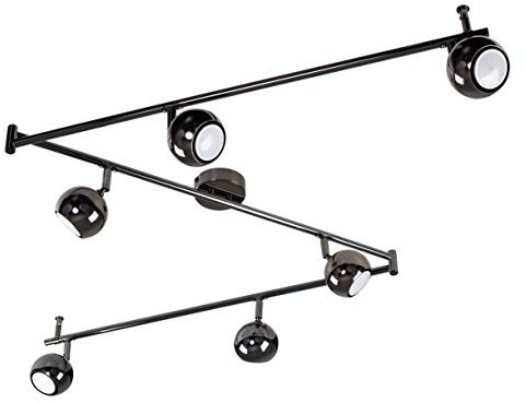 MiniSun | Retro Adjustable 6 Way Eyeball Black Chrome Ceiling Spotlight | Ceiling Spots, Home Décor & Improvement Essential