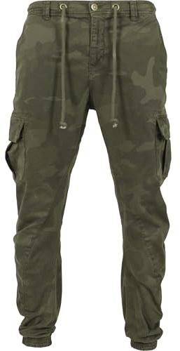 Urban Classics Treillis élastiqué Homme Bas de survêtement Camouflage forêt XL