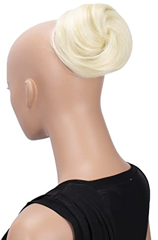 CAISHA by PRETTYSHOP Chignon Posticcio Treccia Hepburn-Bun Capelli Elastici Updo Biondo Platino DC9