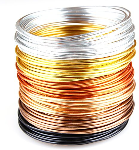 Creacraft Basteldraht Schmuckdraht Set 30m Golden Autumn | 6 Farben, 30m (5m je Farbe) | Aluminium-Draht für Kunsthandwerk und Basteln | Ø 2mm