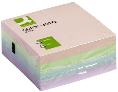 Q-Connect KF01347 Haftnotizen Haftnotizblock 76x76mm pastell