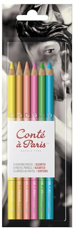 Conté à Paris Pastel Pencils with 6 Count Assorted Bright Colors